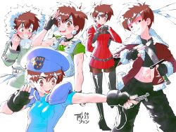 Rule 34 | absurdres, ada wong, ada wong (cosplay), beret, brown eyes, capcom, company connection, cosplay, crop top, fingerless gloves, fur trim, getinthegustaff, gloves, hat, headband, highres, holster, jacket, jill valentine, jill valentine (cosplay), kasugano sakura, leon s. kennedy, leon s. kennedy (cosplay), lockpick, red sweater, resident evil, resident evil 1, resident evil 4, resident evil 4 (remake), resident evil 6, sherry birkin, sherry birkin (cosplay), short hair, shoulder holster, smile, street fighter, street fighter zero (series), sweater, turtleneck, turtleneck sweater, white headband