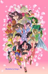 00s 1990s_(style) 6+girls aerith_gainsborough ass bikini black_hair blonde_hair blue_eyes bow braid breasts brown_hair cape celes_chere crossover detached_sleeves dissidia_012_final_fantasy dissidia_final_fantasy dress earrings eiko_carol elbow_gloves final_fantasy final_fantasy_iv final_fantasy_ix final_fantasy_v final_fantasy_vi final_fantasy_vii final_fantasy_vii_advent_children final_fantasy_x final_fantasy_x-2 garnet_til_alexandros_xvii gloves green_eyes green_hair hair_ornament hair_ribbon headband heterochromia highres holixholi jewelry krile_mayer_baldesion_(ff5) large_breasts lenna_charlotte_tycoon lenne_(ff10) long_hair medium_breasts moogle multiple_girls pantyhose pink_dress ponytail retro_artstyle ribbon rikku_(ff10) rydia_(ff4) scarf short_hair strapless strapless_dress swimsuit tifa_lockhart tina_branford yuffie_kisaragi yuna yuna_(ff10)