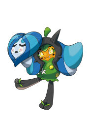alternate_form artist_request bright_pupils closed_mouth fangs full_body highres holding holding_mask mask nintendo official_art ogerpon ogerpon_(wellspring_mask) pokemon pokemon_(creature) pokemon_focus pokemon_sv simple_background smile solo standing standing_on_one_leg star-shaped_pupils star_(symbol) symbol-shaped_pupils third-party_source white_background white_pupils yellow_eyes