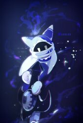 absurdres cape character_name disembodied_hand gloves highres higuchi_megumi holding holding_sword holding_weapon kirby&#039;s_return_to_dream_land kirby_(series) magolor nintendo no_humans rayman_limbs solo sparkle sword sword_kirby ultra_sword_kirby weapon yellow_eyes