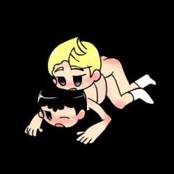 2boys :o ;0 anal animated animated_gif ass back bad_tag bare_back bent_over black_background black_eyes black_hair blonde_hair blush chibi completely_nude doggystyle drooling hug hug_from_behind kodomo_doushi lowres lucas_(mother_3) male_focus moaning mother_(series) mother_2 mother_3 multiple_boys ness_(mother_2) nintendo nude open_mouth saliva sex sex_from_behind shirt_hair shota simple_background socks socks_only super_smash_bros. sweat sweatdrop tears uncensored white_legwear yaoi