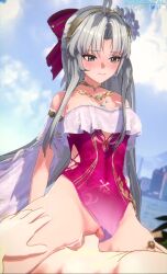 1boy 1girl 3d animated artist_name bare_shoulders blush carlotta_(wuthering_waves) chloeangelva clothed_female_nude_male clothing_aside cloud completely_nude cowgirl_position cum cum_in_pussy ejaculation girl_on_top grey_eyes grey_hair hetero highres horizontalslope lehornysfx leotard leotard_aside long_hair moaning nude open_mouth opennsfwsp outdoors patreon_logo penis pixiv_logo pussy raptoraudiosfx sex sound spread_legs straddling tagme twitter_logo uncensored vaginal video wuthering_waves
