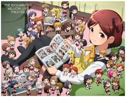 &gt;_&lt; 6+girls ahoge akizuki_ritsuko amami_haruka anniversary antenna_hair aoba_misaki arm_at_side arm_up arms_at_sides baba_konomi bean_bag_chair bed bedroom birthday black_hair black_thighhighs blonde_hair blue_eyes blue_hair blunt_bangs blush book bow bowtie braid breasts brown_eyes brown_hair buttons camera character_name chibi child closed_eyes closed_mouth collared_shirt commentary_request dated dot_nose dress_shirt drill_hair emily_stewart english_text everyone fingernails from_above fukuda_noriko futami_ami futami_mami ganaha_hibiki glasses green_eyes green_hair grey_hair guitar hagiwara_yukiho hair_between_eyes hair_ornament hair_ribbon hairband hakozaki_serika hand_up handa_roco hands_up happy_anniversary high_ponytail high_side_ponytail holding holding_book holding_camera holding_guitar holding_instrument holding_microphone hoshii_miki ibuki_tsubasa idol idol_clothes idolmaster idolmaster_million_live! idolmaster_million_live!_theater_days indoors instrument jacket julia_(idolmaster) kasuga_mirai kikuchi_makoto kinoshita_hinata kisaragi_chihaya kitakami_reika kitazawa_shiho knees_together_feet_apart kousaka_umi light_blush long_hair long_sleeves looking_at_another looking_at_viewer looking_to_the_side lying maihama_ayumu makabe_mizuki matsuda_arisa medium_hair microphone minase_iori miura_azusa miyao_miya mogami_shizuka momose_rio multicolored_bow multicolored_bowtie multicolored_hair multiple_girls nagayoshi_subaru nagian nakatani_iku name_tag nanao_yuriko nikaido_chizuru no_nose nonohara_akane office_lady official_alternate_costume ogami_tamaki on_stomach one_eye_closed open_mouth orange_hair parted_bangs parted_hair parted_lips photo_(object) pink_eyes pink_hair plaid_clothes plaid_skirt ponytail purple_eyes purple_hair red_hair red_skirt ribbon rug sakuramori_kaori satake_minako secretary shijou_takane shimabara_elena shinomiya_karen shiraishi_tsumugi shirt short_bangs short_hair short_twintails siblings side_drill side_ponytail sidelocks sideways_mouth sisters sitting skirt sleeve_cuffs smile socks solo_focus split_mouth standing starting_bloom_(idolmaster) straight_hair suou_momoko swept_bangs table takatsuki_yayoi takayama_sayoko tanaka_kotoha tenkuubashi_tomoka thighhighs tokoro_megumi tokugawa_matsuri tongue toyokawa_fuka twin_drills twins twintails two-tone_hair undershirt v_arms vest wavy_hair white_jacket white_shirt white_thighhighs white_undershirt yabuki_kana yellow_bow yellow_bowtie yellow_vest yokoyama_nao