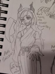 Rule 34 | demon girl, demon horns, demon tail, faceless, horns, isekai shikkaku, miko outfit, nails, sacchan (isekai shikkaku), sythe, tail