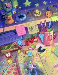 2boys 2girls apple bead_bracelet beads bracelet candy commentary cup dog drawing_(action) english_commentary eraser flowertchi food fruit glitter gozarutchi hanatchi ichigotchi jewelry kuchipatchi kusatchi mametchi masktchi memetchi mini_person miniboy minigirl multiple_boys multiple_girls nyorotchi pencil pochitchi ringotchi sketchbook slice_of_life slug-diary sticky_note strawberry tamagotchi tamagotchi_(classic) tamagotchi_(creature) tamagotchi_(virtual_pet) tamagotchi_connection tree virtual_pet_(toy)