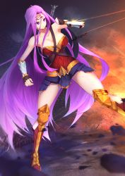 blackxsensei commission dc_comics diana_prince fate/grand_order fate/stay_night fate_(series) highres justice_league medusa_(fate) medusa_(rider)_(fate) wonder_woman wonder_woman_(series)