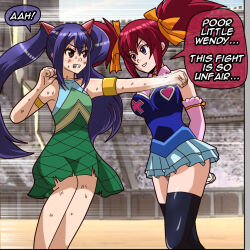 2girls artist_request catfight fairy_tail fairy_tail_zero humiliation multiple_girls sheria_blendy tagme wendy_marvell