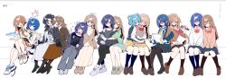 6+girls absurdres adachi_sakura adachi_to_shimamura ahoge annotated black_coat black_gloves black_hair black_leggings black_pantyhose black_socks black_tank_top blue_eyes blue_hair blue_jacket blue_necktie blush boots bow bowtie bracelet brown_coat brown_dress brown_hair brown_shoes chinese_commentary closed_eyes closed_mouth coat collared_shirt commentary_request crossover doushitara_osananajimi_no_kanojo_ni_naremasu_ka!? dress english_text flower glasses gloves green_jacket grey_eyes grey_pants grey_sweater_vest hair_flower hair_ornament hanasato_minori hand_on_another&#039;s_head highres holding holding_hands holding_microphone holding_tablet_pc hug hug_from_behind ikoma_minami_(osakano) jacket jewelry kiritani_haruka kneehighs koharu_and_minato koharu_suzumura leggings loafers long_hair look-alike makita_yuzu microphone minato_matsuki multiple_crossover multiple_girls necklace necktie one_eye_closed orange_eyes orange_hair pants pantyhose pleated_skirt project_sekai purple_hair red_bow red_bowtie red_eyes reverse:1999 satou_yumiko school_uniform seiyuu_radio_no_uraomote shimamura_hougetsu shirt shoes short_hair simple_background sitting skirt sleeves_rolled_up smile sneakers socks sweater sweater_vest tablet_pc tank_top tooth_fairy_(reverse:1999) translation_request triangle_hair_ornament watanabe_chika waving white_background white_dress white_shirt white_shoes white_sweater yellow_skirt yuri z_(reverse:1999) zhanzhangzlw