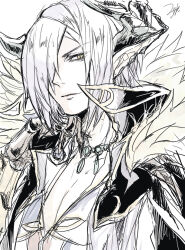 1boy demon_king_inverno_(grimms_notes) demon_king_inverno_(original)_(grimms_notes) grimms_notes male_focus nikosuke signature sketch solo