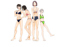5girls bikini feet ikuhana_niiro multiple_girls navel short_hair swimsuit tagme