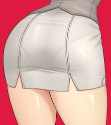 Rule 34 | 1girl, absurdres, ass, atelier (series), atelier yumia, close-up, commentary, english commentary, highres, lower body, miniskirt, pantylines, red background, ryusei (coupling maker), simple background, skirt, solo, thighs, white skirt, yumia liessfeldt