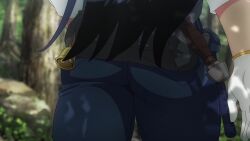 Rule 34 | 1girl, animated, anime screenshot, arato nagi, ass, ass focus, belt, black hair, blue pants, bouncing ass, buttons, denim, dress shirt, gloves, highres, huge ass, jeans, long hair, pants, ruri no houseki, shirt, shirt tucked in, sleeves rolled up, sound, tagme, thick thighs, thighs, video, walking, white gloves, white shirt, wide hips