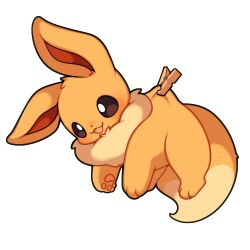 Rule 34 | absurdres, animal focus, brown eyes, clip, eevee, gen 1 pokemon, highres, nintendo, pawpads, pokemon, pokemon (creature), sevi (seviyummy), smile, solo, white background