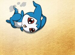 chibimon digimon digimon_(creature) red_eyes running sand solo