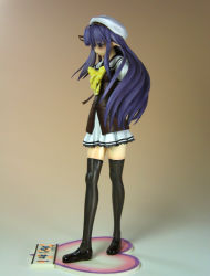 00s black_thighhighs figure hat nerine photo_(medium) purple_hair school_uniform serafuku shuffle! solo thighhighs white_hat