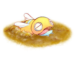 creatures_(company) digging dunsparce fangs game_freak gen_2_pokemon gradient_background nintendo no_humans open_mouth pokemon pokemon_(creature) solo white_background wings