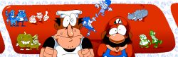 :o black_hair booys brick_(pizza_tower) brown_hair cape chef chef_hat child crossover dinosaur doppelganger facial_hair fake_peppino fangs fighting fire_flower gloves grin gustavo_(pizza_tower) hat hedgehog jgk1356 looking_up luigi mario mario_(series) mushroom_on_head mustache nervous nintendo overalls paintbrush pants pepper_(spice) pepperman peppino_spaghetti pizza_tower plumber running scared sega shadow_mario shirt shoes size_difference sleeping smile socks sonic_(series) sonic_the_hedgehog spiked_hair super_mushroom surprised sweatdrop the_noise the_vigilante thumbs_up toad_(mario) wario yoshi