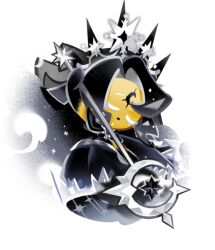 1girl black_dress black_gloves black_hair chibi chibi_only closed_eyes cookie_run cookie_run:_kingdom crescent crown dress game_cg gloves holding holding_wand long_hair moonlight_cookie moonlight_cookie_(the_final_dream) official_alternate_costume official_art simple_background solo third-party_source transparent_background very_long_hair wand