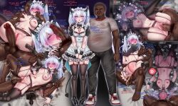 1boy 1girl absurdres anal_beads anal_tail black_footwear black_thighhighs breast_hold breasts butt_plug censored cleavage clitoris_piercing clitoris_ring commission cross-section cum cum_in_pussy dark-skinned_male dark_skin demon_horns demon_tail english_text fake_tail fat fat_man fellatio fertilization girls&#039;_frontline girls&#039;_frontline_neural_cloud heart highres horns huge_filesize imminent_penetration impregnation interracial irrumatio licking licking_penis maid maid_headdress mosaic_censoring multiple_views navel nemo_(n3m011201) nipples official_alternate_costume oral ovum penis piercing pubic_hair pussy pussy_piercing saliva saliva_trail sex sex_toy spread_legs spread_pussy stray_pubic_hair tail thighhighs ugly_bastard undine_(clumsy_band&#039;s_maid_service)_(neural_cloud) undine_(neural_cloud) vaginal