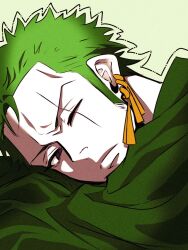 1boy close-up closed_mouth detective_0414 earrings green_hair green_kimono japanese_clothes jewelry kimono male_focus one_piece roronoa_zoro scar scar_across_eye scar_on_face short_hair sideburns solo v-shaped_eyebrows