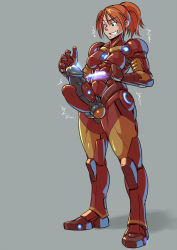 1futa armor breasts erection full_body futanari gradient_background iron_man marvel mikoyan penis penis_armor pepper_potts ponytail red_hair rescue_(iron_man) solo testicles
