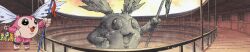 Rule 34 | absurdres, agumon, digimon, digimon (creature), digimon adventure, gabumon, highres, ishida yamato, lance, open mouth, palmon, picklemon, polearm, screencap, statue, tachikawa mimi, weapon, wings