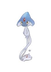 absurdres azelf closed_mouth commentary creatures_(company) expressionless forehead_jewel full_body game_freak gem gen_4_pokemon highres legendary_pokemon nintendo pokemon red_gemstone signature simple_background symbol-only_commentary toukashi_(2tou9) white_background yellow_eyes