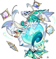 dragon dragon_village_(series) dragon_village_collection fins game_cg looking_at_viewer no_humans official_art reverie_(dragon_village) reverie_(tuned)_(dragon_village) sea_serpent third-party_source transparent_background water yellow_eyes