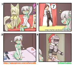 10s 2boys 3girls 4koma :d absurdres akali animal_ears armor artist_name bad_id bad_pixiv_id bag bare_shoulders barefoot blonde_hair blouse blush book breastplate breasts brown_footwear brown_hair brown_pants brown_vest bulge censored_nipples cleavage closed_mouth collarbone collared_shirt colored_skin comic commentary_request condom condom_packet_strip condom_wrapper convenient_censoring crop_top dress earrings elbow_gloves erection erection_under_clothes faceless faceless_male fang female_goblin fur_trim furry furry_female gauntlets gloves goblin goblin_slayer goblin_slayer! green_skin greenteaneko grey_hat hair_between_eyes hair_over_eyes handbag hat heart helm helmet highres holding holding_sword holding_weapon hoop_earrings jewelry k/da_(league_of_legends) k/da_akali large_breasts long_hair long_sleeves mask mouth_mask multiple_boys multiple_girls notice_lines nude on_bed open_book open_mouth original pants pendant pillow pointy_ears profile purple_hair round_teeth seiza shirt shoes side_ponytail silver_hair sitting skirt smile square_4koma standing strapless strapless_dress sword tail teeth underboob upper_teeth_only very_long_hair vest watermark weapon web_address white_dress white_gloves white_shirt yellow_eyes yellow_skirt