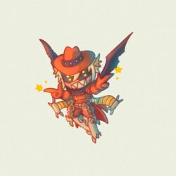 Rule 34 | digimon, digimon (creature), gloves, green eyes, hat, highres, magnakidmon, sharp teeth, solo, teeth