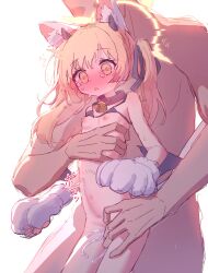 1boy 1girl animal_ear_fluff animal_ears animal_hands bell bikini bikini_top_only black_bikini blonde_hair blue_archive blush bottomless breasts cat_ears collar completely_nude cum cum_in_pussy cum_overflow demon_girl demon_wings distorted_halo empty_eyes faceless faceless_male fake_animal_ears gloves grabbing_another&#039;s_breast groping halo head_out_of_frame highres horns ibuki_(blue_archive) jingle_bell loli long_hair low_wings micro_bikini moron_(miroir1120) navel nipples nude orgasm paw_gloves ribbon sex sex_from_behind side_ponytail small_breasts standing standing_sex stomach stomach_bulge swimsuit tears thigh_grab torso_grab vaginal white_gloves wings yellow_eyes