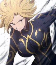 1girl blonde_hair bodysuit breasts dimaria_yesta fairy_tail large_breasts omiza_somi skin_tight tagme