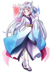 Rule 34 | 1girl, animal ear fluff, animal ears, blue fire, blue kimono, blush, bow, breasts, closed mouth, commentary request, dairi, fire, fox ears, frown, full body, geta, grey hair, hagoromo, hair bow, hair ornament, highres, hitodama, japanese clothes, kimono, large variant set, long hair, long sleeves, looking at viewer, medium breasts, nhk (voiceroid), obi, okobo, parted bangs, pink bow, pink eyes, platform sandals, sandals, sash, see-through clothes, shawl, sidelocks, simple background, sleeves past fingers, sleeves past wrists, solo, standing, sweatdrop, tabi, tachi-e, touhoku itako, transparent background, utau, variant set, very long hair, voiceroid, wide sleeves
