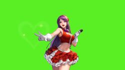 1girl animated asamiya_athena bouncing_breasts breasts cleavage highres large_breasts long_hair matching_hair/eyes midriff navel official_art purple_eyes purple_hair skirt snk tagme the_king_of_fighters the_king_of_fighters_2003 the_king_of_fighters_all-stars video