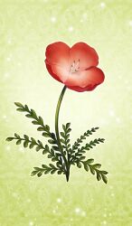chocolate_lady_no_karasawagi commentary fate/grand_order fate_(series) flower flower_focus green_background lasengle nemophila_(flower) no_humans official_art red_flower sparkle third-party_source