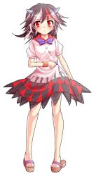 Rule 34 | 1girl, alphes (style), black hair, blush, bracelet, brown sandals, commentary request, dairi, dress, full body, grey horns, horns, jewelry, kijin seija, large variant set, multicolored dress, multicolored hair, parody, pigeon-toed, pink hair, puffy sleeves, sandals, short sleeves, small horns, solo, style parody, tachi-e, touhou, transparent background, variant set, white dress