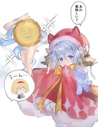 1other 2girls animal_ears blonde_hair djeeta_(granblue_fantasy) granblue_fantasy hairband medium_hair multiple_girls official_alternate_costume post_guild_war_celebration shiromimin smile stuffed_animal stuffed_toy sweatdrop tart_man_(granblue_fantasy) wamdus_(granblue_fantasy)