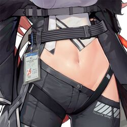 1girl arknights groin navel pandea_work tagme