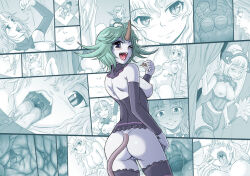 ass blush chalyss_(felarya) demon_girl demon_horns demon_tail felarya giant giantess horns karbo nipples nude one_eye_closed revealing_clothes smile tail vore