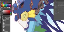 Rule 34 | 1girl, armor, butterfly wings, digimon, digimon (creature), female focus, fur collar, helmet, hudiemon, insect wings, long hair, ph6xeivbgpimggg, shoulder armor, sideview, solo, solo focus, tinted eyewear, wings