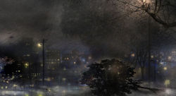 00 blurry building city city_lights cloud cloudy_sky dark depth_of_field night no_humans original power_lines rain scenery sky storm tree utility_pole wind