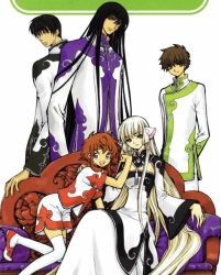 00s 2girls 3boys alternate_costume angelic_layer child chobits clamp company_connection couch crossover empty_eyes freya freya_(chobits) hand_on_shoulder himura_rikuo lawful_drug low-tied_sidelocks marker_(medium) multiple_boys multiple_girls official_art rg_veda robot_ears scan scan_artifacts short_hair_with_long_locks shorts sidelocks sitting suzuhara_misaki thighhighs traditional_media tsubasa_chronicle white_legwear xiaolang yasha-ou