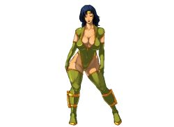 animated animated_gif ass black_hair black_orchid boots bouncing_breasts breasts cleavage high_heel_boots high_heels huge_ass huge_breasts killer_instinct leotard mature_female medium_hair pixel_art rennes squatting thigh_boots