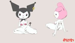 Rule 34 | absurdres, breasts, highres, kuromi (hello kitty), mole, mole on ass, mole on breast, mole under eye, nipple piercing, piercing, pussy, saturdaynight, vaginal piercing