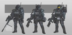 34composite 3others absurdres arm_shield armor assault_rifle assault_visor exoskeleton full_armor full_body girls&#039;_frontline girls&#039;_frontline_2:_exilium grenade_launcher gun head-mounted_display helmet highres holding holding_gun holding_weapon magazine_(weapon) magni_security_services_(girls&#039;_frontline) multiple_others power_armor rifle science_fiction scope shoulder_armor sniper_rifle standing underbarrel_grenade_launcher weapon