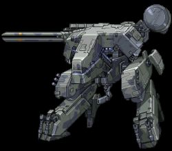 autocannon black_background camouflage cannon commentary_request directed-energy_weapon e79 energy_cannon energy_weapon free-electron_laser_cannon gau-8_avenger gun laser_cannon lowres machine_gun magnetic_weapon mecha metal_gear_(series) metal_gear_rex metal_gear_solid no_humans non-humanoid_robot pixel_art radome railgun robot rotary_cannon science_fiction simple_background transparent_background walker_(robot) weapon xgau-8r