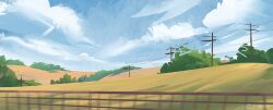 artist_name cloud cloudy_sky commentary english_commentary field no_humans original outdoors power_lines scenery signature sky tree zandra
