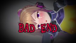 Rule 34 | 1girl, 3d, agent mirai, blender (medium), blush, bodysuit, breasts, brown hair, covered erect nipples, crying, crying with eyes open, cum, cum on body, empty eyes, english text, facial, headphones, highres, hoshino fumina, impossible bodysuit, impossible clothes, large breasts, looking at viewer, lying, medium breasts, mind control, mirai (agent mirai), open mouth, personality excrement, ponytail, purple eyes, rolling eyes, skin tight, solo, tears, umaaji lady mk2, upper body
