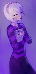 3443uiyciyur1 black_lips doros3n dress headband highres homestuck lacryboy nail_polish non-web_source purple_dress rose_lalonde sweat tears