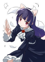 1girl animal_ears black_hair cat_ears cat_girl dress female_focus gokou_ruri gothic_lolita kubocha lolita_fashion long_hair mole mole_under_eye ore_no_imouto_ga_konna_ni_kawaii_wake_ga_nai red_eyes solo